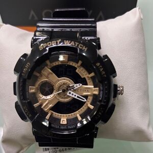 Ativa Men's Black and Gold Sport Watch